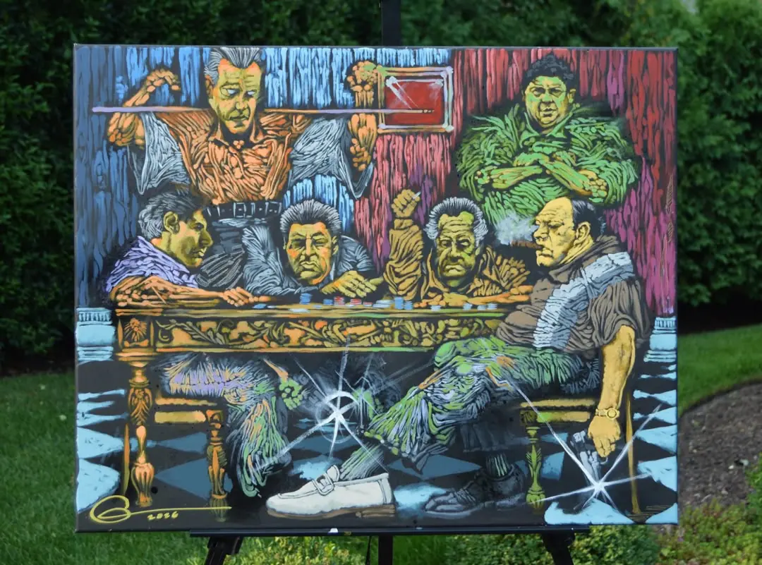 Sopranos Table, Acrylic on canvas